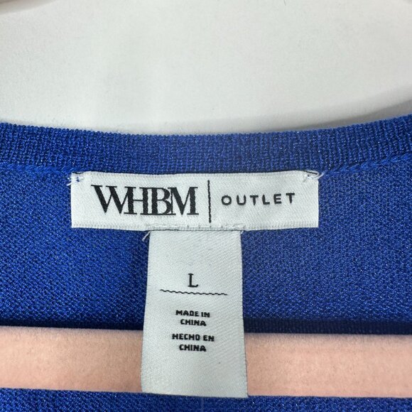 NWT White House Black Market Top L Short Sleeve Dolman Pullover Cobalt #WHBM2 - Picture 4 of 8